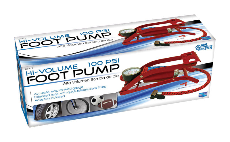 CUSTOM ACCESSORIES - Custom Accessories 100 psi Foot Pump For Bicycle Tires