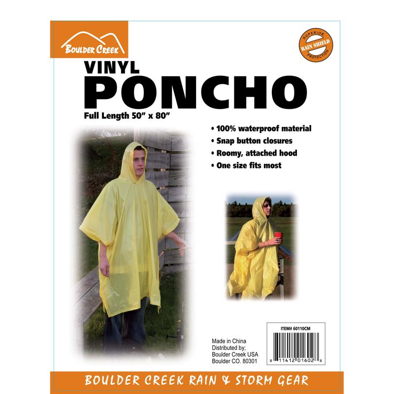 BOULDER CREEK - Boulder Creek Yellow Vinyl Rain Poncho