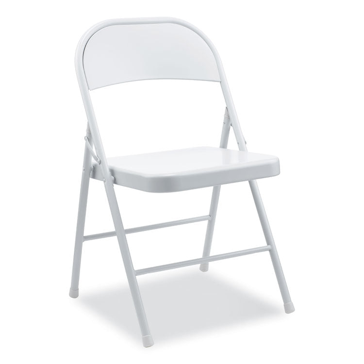 Alera - Armless Steel Folding Chair, Supports Up to 275 lb, Gray, 4/Carton