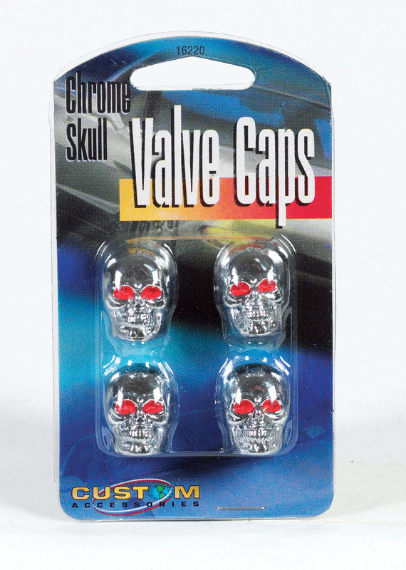 CUSTOM ACCESSORIES - Custom Accessories Chrome Tire Valve Cap 4 pk