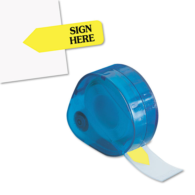 Redi-Tag - Arrow Message Page Flags in Dispenser, "Sign Here", Yellow, 120 Flags/Pack
