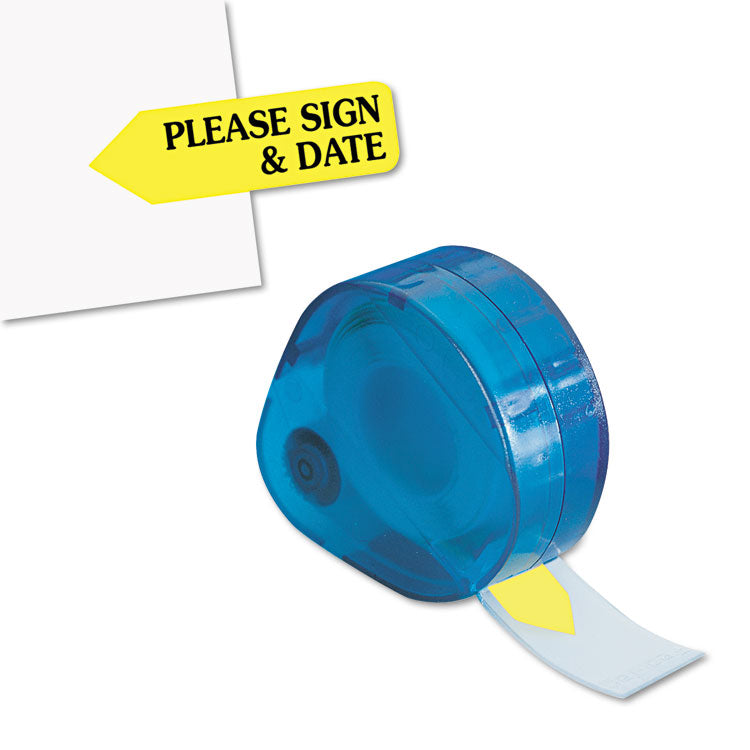 Redi-Tag - Arrow Message Page Flags in Dispenser, "Please Sign and Date", Yellow, 120 Flags