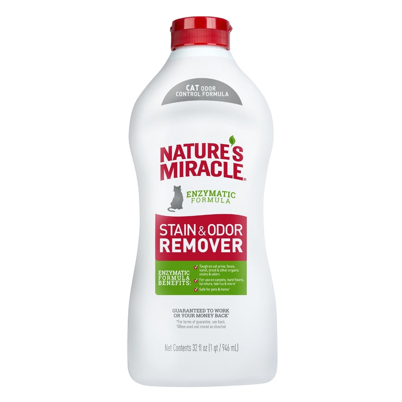 NATURE'S MIRACLE - Nature's Miracle Just for Cats No Scent Stain and Odor Remover 32 oz Liquid