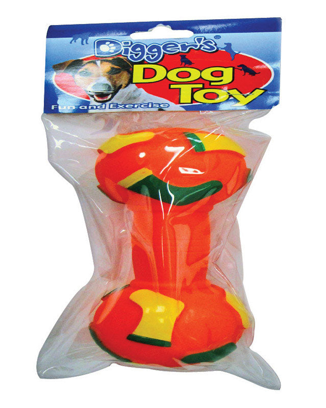 BOSS PET - Boss Pet Digger's Multicolored Vinyl Dumbell Chew Dog Toy Large 1 pk