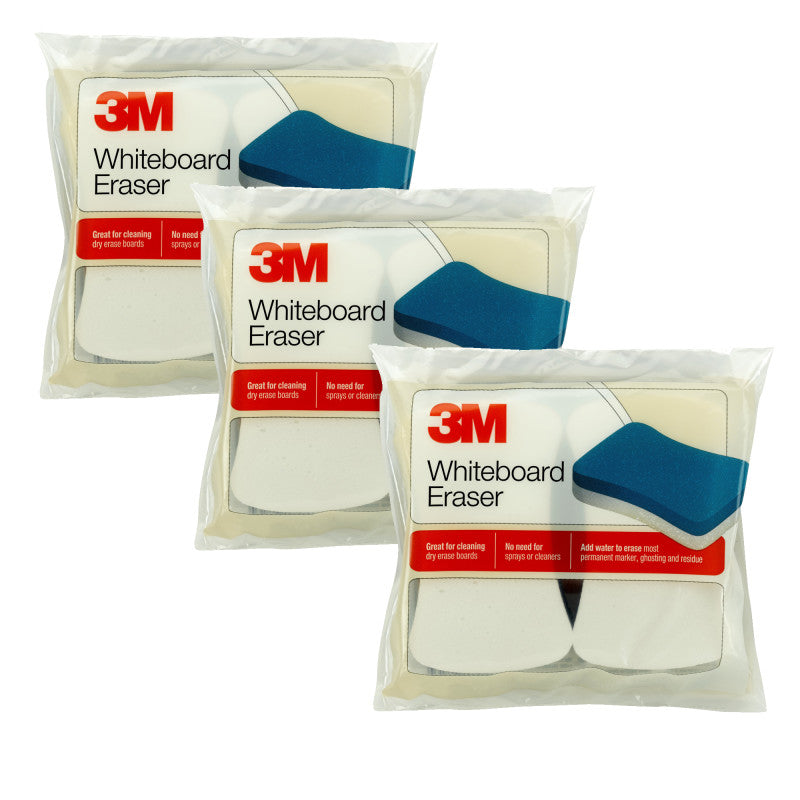 3M - Whiteboard Eraser Pads, 2 Per Pack, 3 Packs