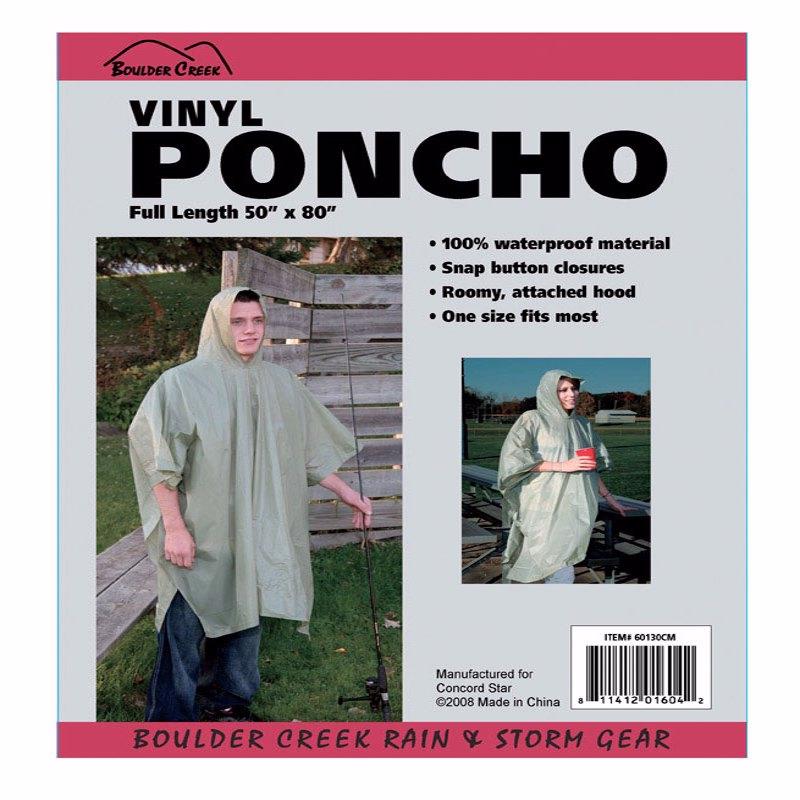 BOULDER CREEK - Boulder Creek Green Vinyl Rain Poncho