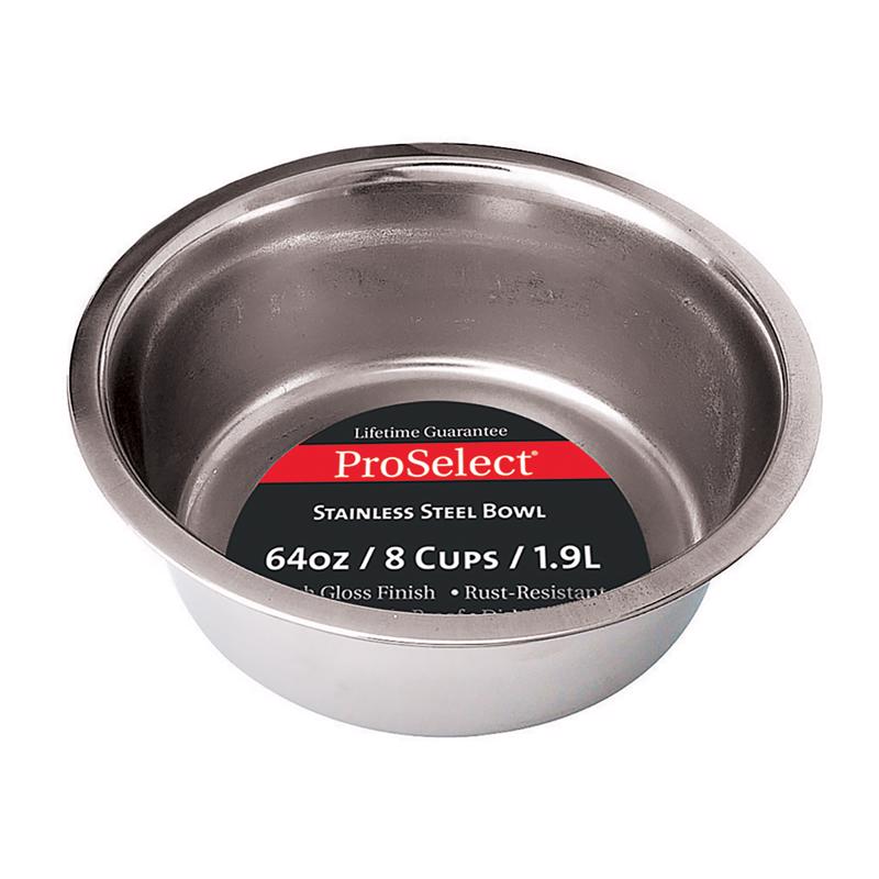 HILO - Hilo ProSelect Silver Plain Stainless Steel 64 oz Pet Dish For Dogs