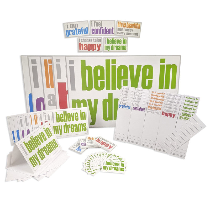 INSPIRED MINDS - Confidence Ultra Booster Set, Posters, Magnets, Notes, Page Keepers, Note Cards, 150 Pieces