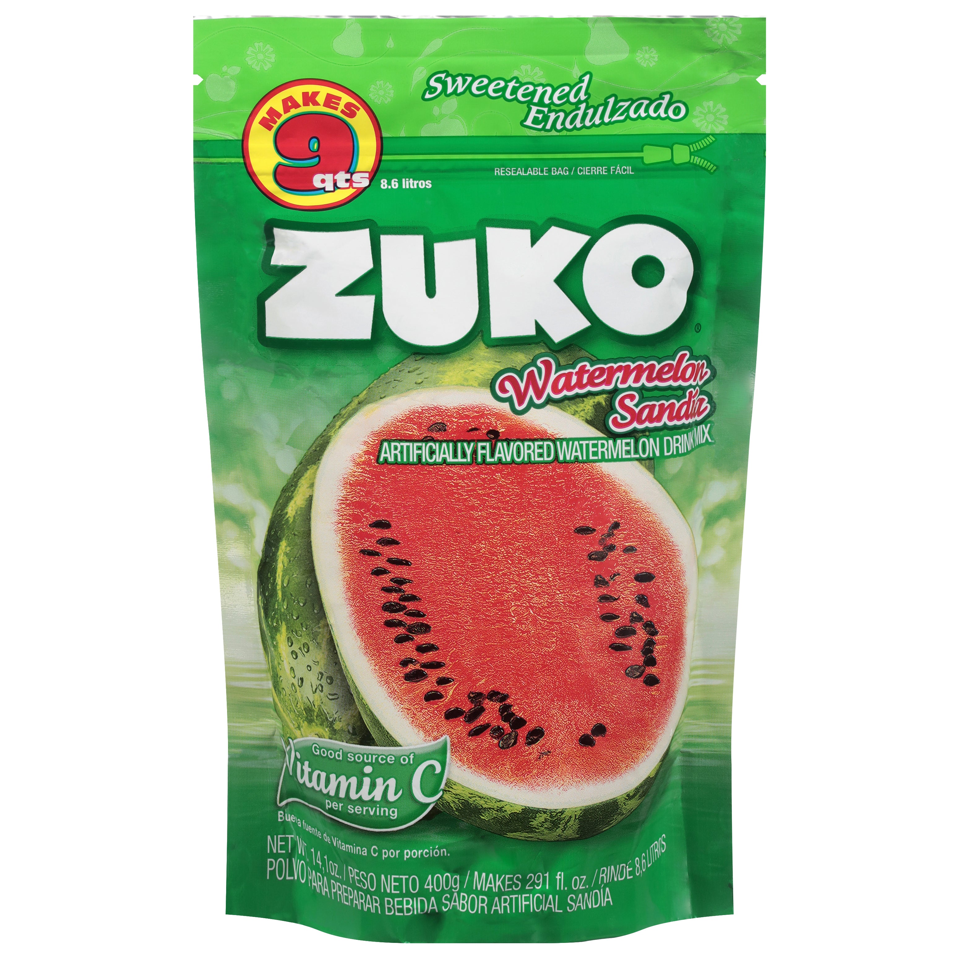 Zuko Watermelon Sandia Drink Mix 14.1 oz - Case of 12