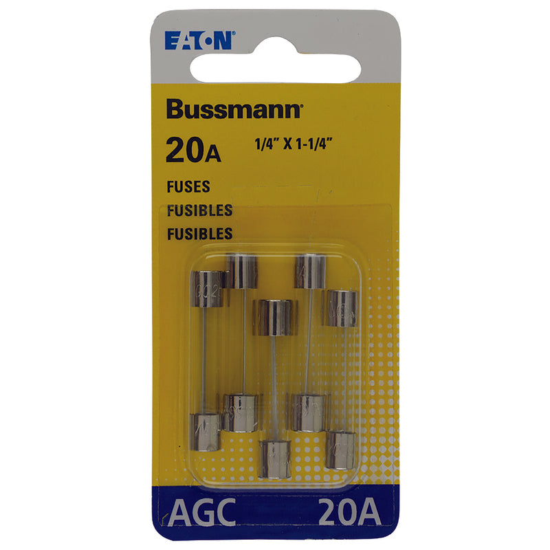 BUSS - Bussmann 20 amps AGC Clear Glass Tube Fuse 5 pk - Case of 5