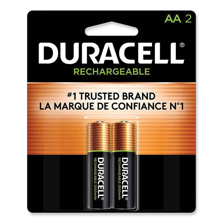 Duracell - Rechargeable StayCharged NiMH Batteries, AA, 2/Pack