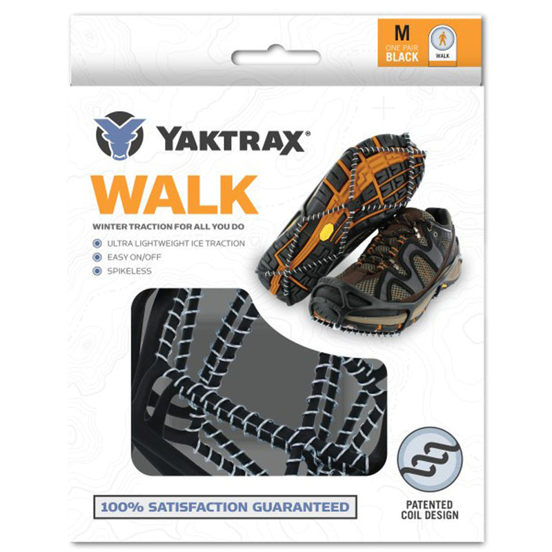 YAKTRAX - Yaktrax Walk Unisex Poly Elastomer Blend/Steel Snow and Ice Traction Black M Waterproof 1 pair