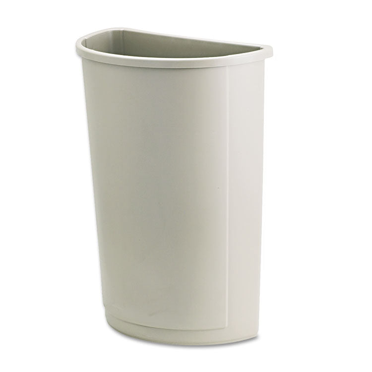 Rubbermaid Commercial - Untouchable Half-Round Plastic Receptacle, 21 gal, Plastic, Beige
