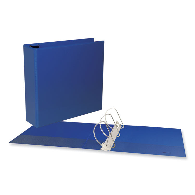 Universal - Slant D-Ring View Binder, 3 Rings, 3" Capacity, 11 x 8.5, Navy Blue