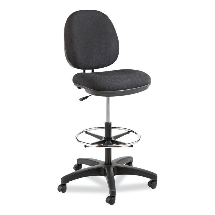 Alera - Alera Interval Series Swivel Task Stool, Supports Up to 275 lb, 23.93" to 34.53" Seat Height, Black Fabric