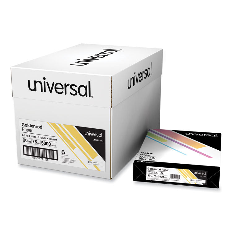 Universal - Deluxe Colored Paper, 20 lb Bond Weight, 8.5 x 11, Goldenrod, 500/Ream