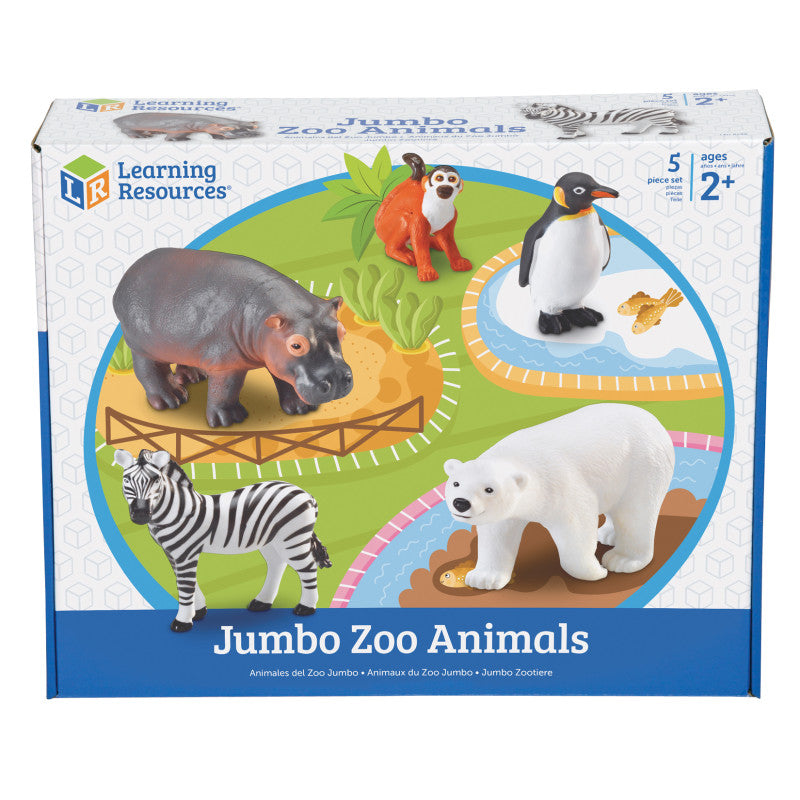 LEARNING RESOURCES - Jumbo Zoo Animals, Set of 5