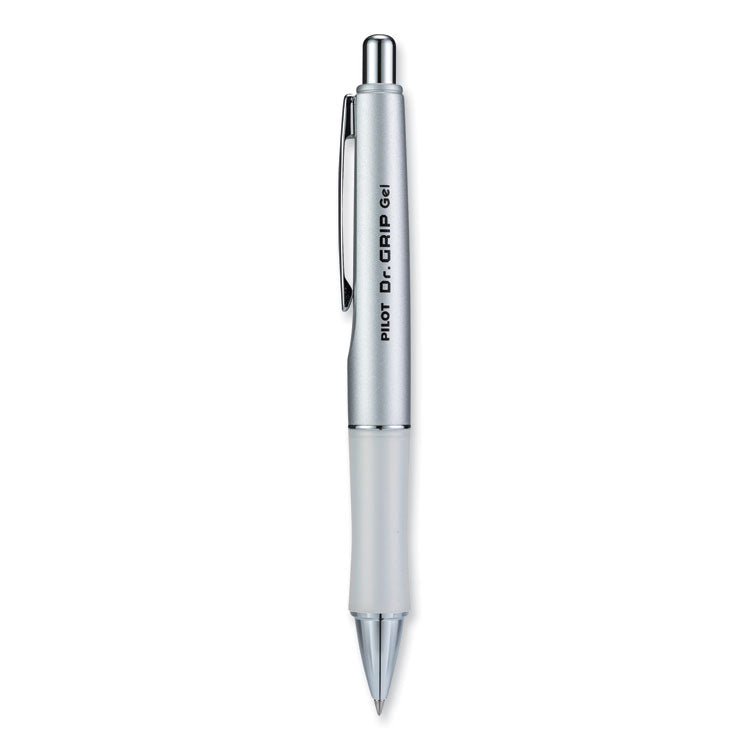 Pilot - Dr. Grip Limited Gel Pen, Retractable, Fine 0.7 mm, Black Ink, Platinum Barrel