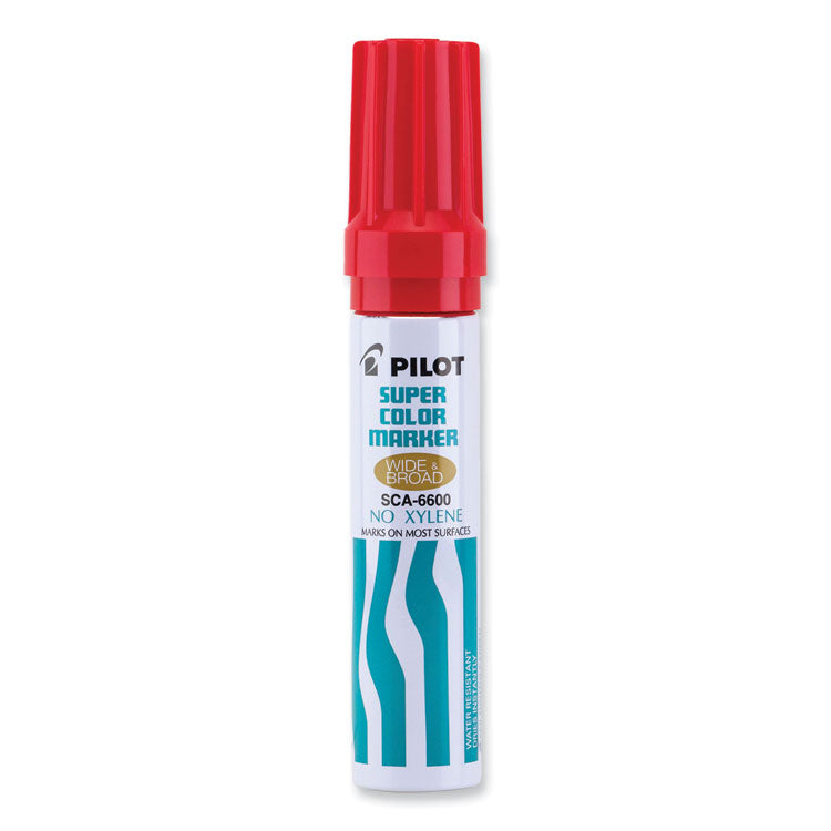 Pilot - Jumbo Refillable Permanent Marker, Broad Chisel Tip, Red