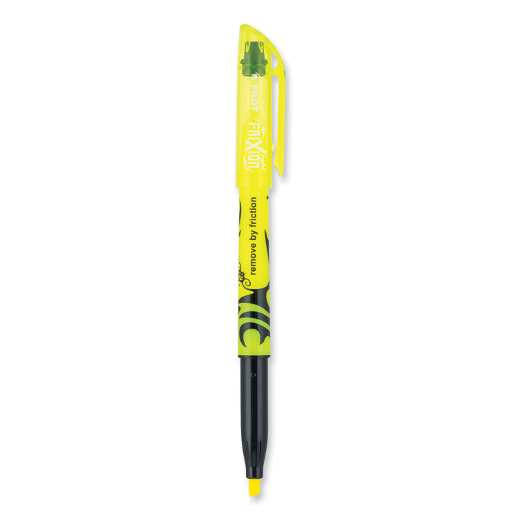 Pilot - FriXion Light Erasable Highlighter, Yellow Ink, Chisel Tip, Yellow/Black Barrel, Dozen