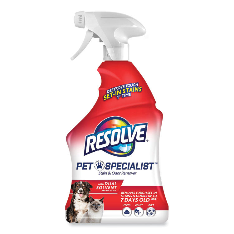 RESOLVE - Pet Specialist Stain and Odor Remover, Citrus, 32 oz Trigger Spray Bottle, 12/Carton