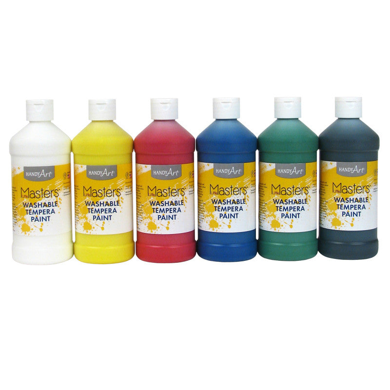 HANDY ART - Little Masters® Washable Tempera Paint, Pint, 6-Color Kit