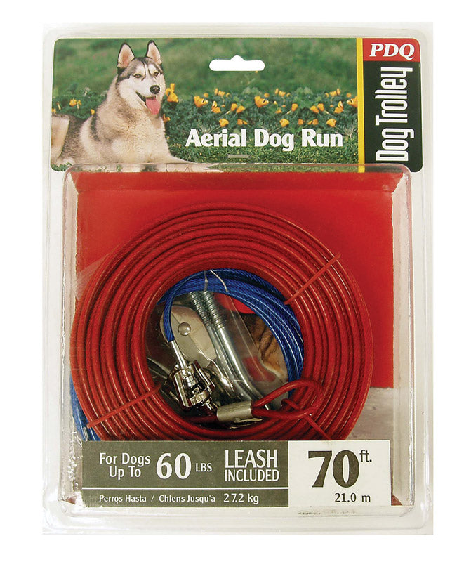 PDQ - PDQ Red Tie-Out Vinyl Coated Cable Dog Tie Out Large [Q507000099]