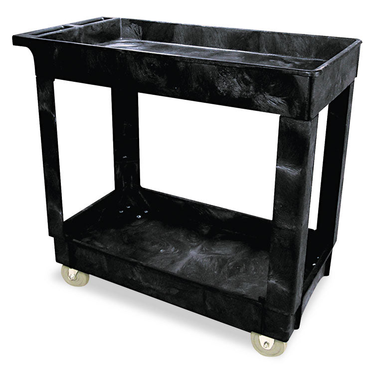 Rubbermaid Commercial - Service/Utility Carts, Plastic, 2 Shelves, 500 lb Capacity, 34.13" x 17.38" x 32.38", Black