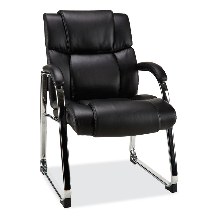 Alera - Alera Hildred Series Guest Chair, 25" x 28.94" x 37.8", Black Seat, Black Back, Chrome Base