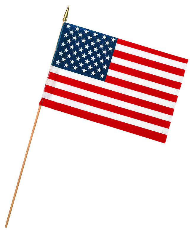 VALLEY FORGE - Valley Forge American Stick Flag 12 in. H X 18 in. W - Case of 48