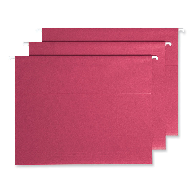 Smead - Colored Hanging File Folders with ProTab Kit, Letter Size, 1/3-Cut, Red