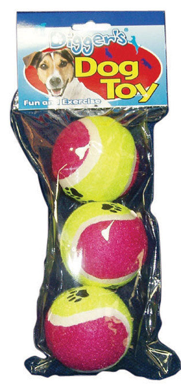 BOSS PET - Boss Pet Digger's Multicolored Rubber Pet Tennis Balls Large 3 pk