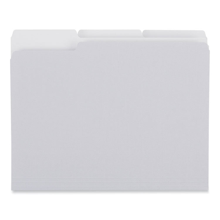 Universal - Top Tab File Folders, 1/3-Cut Tabs: Assorted, Letter Size, 0.75" Expansion, Gray, 100/Box