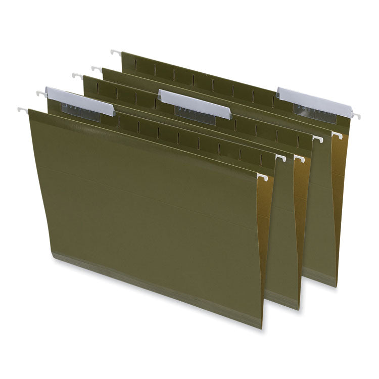 Universal - Deluxe Reinforced Recycled Hanging File Folders, Letter Size, 1/3-Cut Tabs, Standard Green, 25/Box