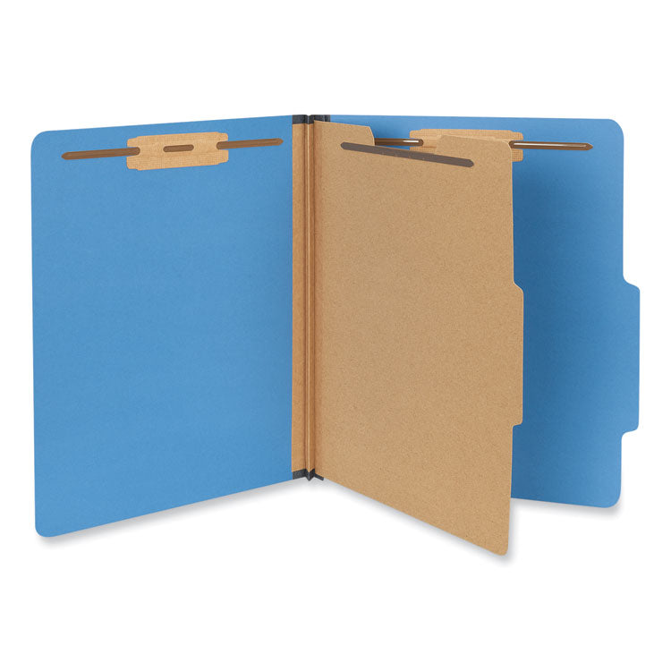 Universal - Bright Colored Pressboard Classification Folders, 1 Divider, Letter Size, Cobalt Blue, 10/Box