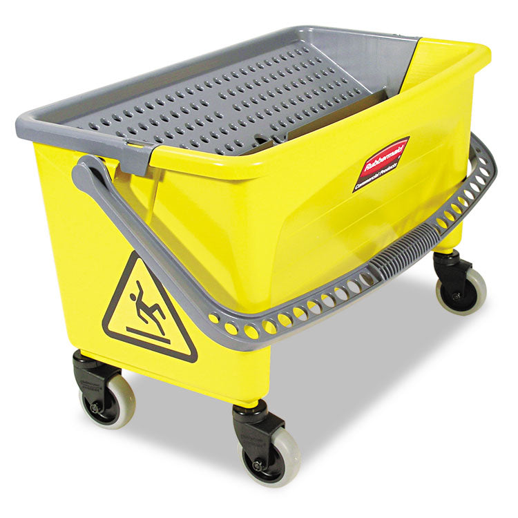 Rubbermaid Commercial HYGEN - HYGEN Press Wring Bucket for Microfiber Flat Mops, 43 qt, Yellow