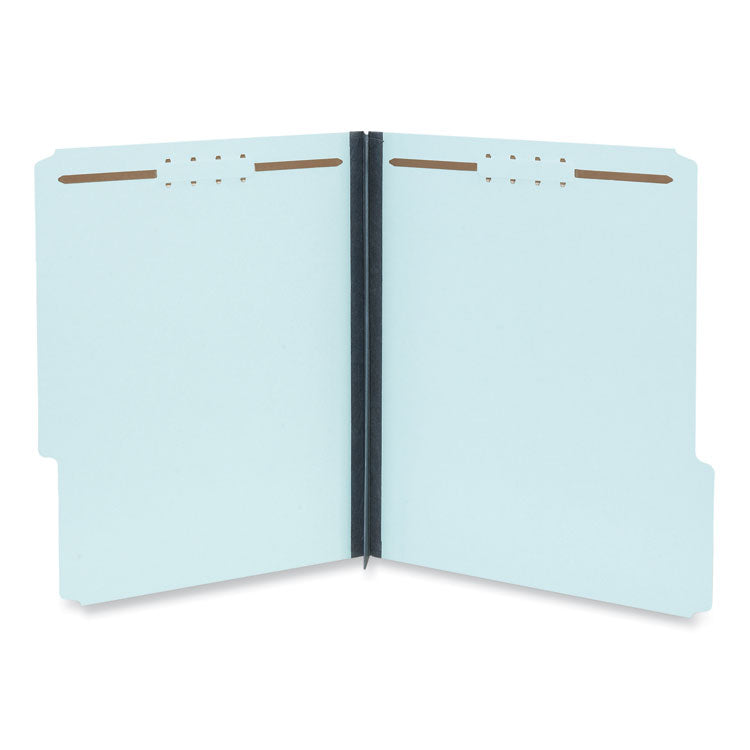 Universal - Top Tab Classification Folders, 2" Expansion, Letter Size, Light Blue, 25/Box