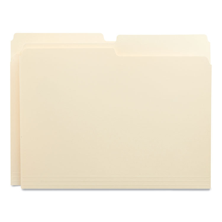 Universal - Top Tab File Folders, 1/2-Cut Tabs: Assorted, Letter Size, 0.75" Expansion, Manila, 100/Box