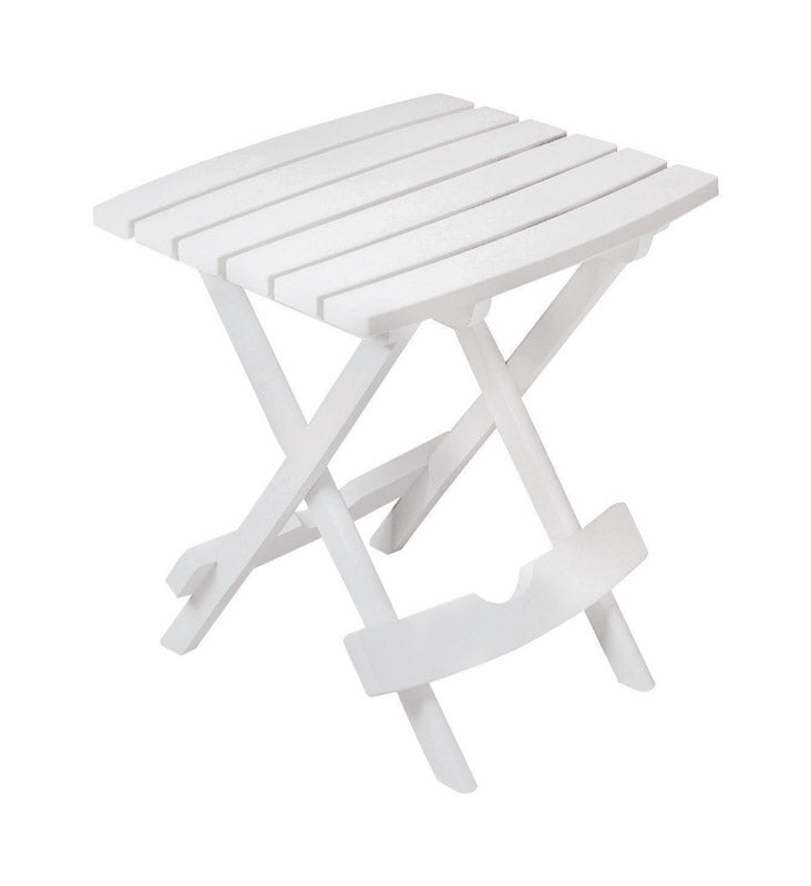 ADAMS - Adams Quik-Fold White Rectangular Resin Folding Side Table