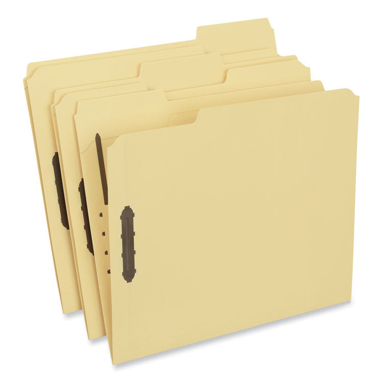 Universal - Deluxe Reinforced Top Tab Fastener Folders, 2 Fasteners, Letter Size, Yellow Exterior, 50/Box