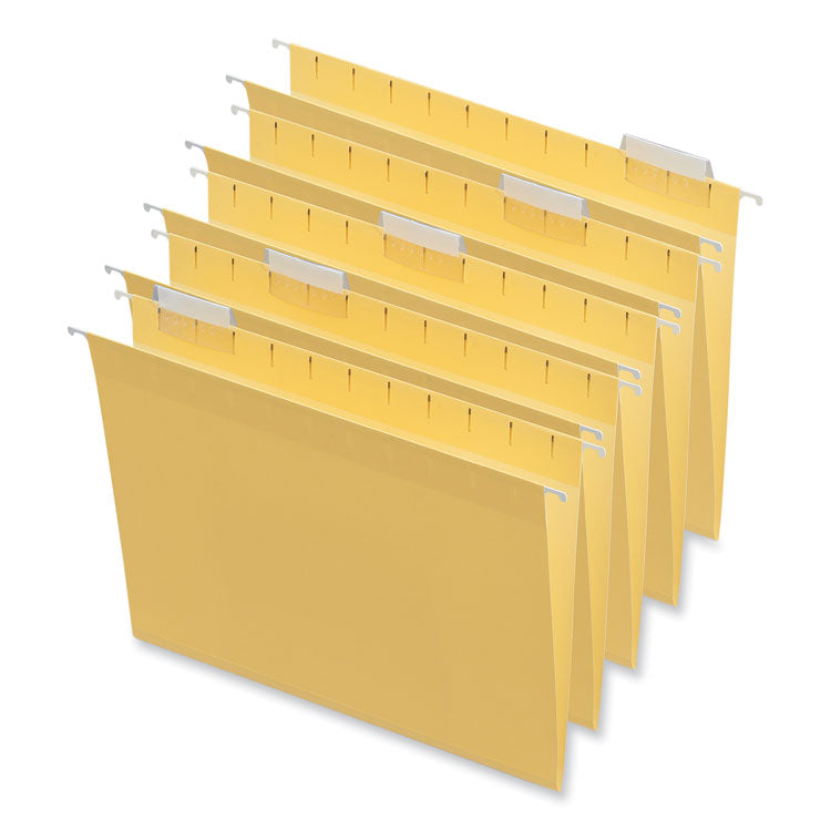 Universal - Deluxe Bright Color Hanging File Folders, Letter Size, 1/5-Cut Tabs, Yellow, 25/Box