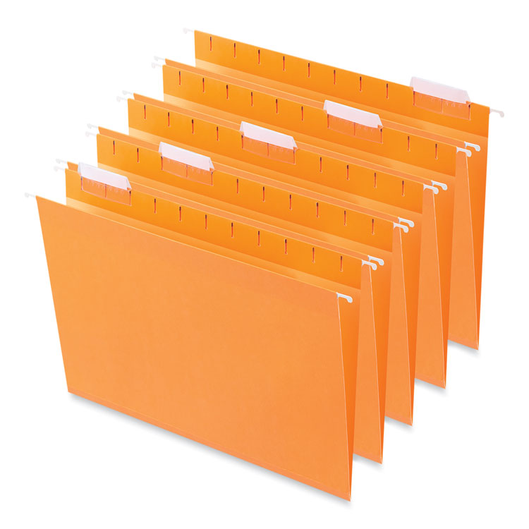 Universal - Deluxe Bright Color Hanging File Folders, Letter Size, 1/5-Cut Tabs, Orange, 25/Box