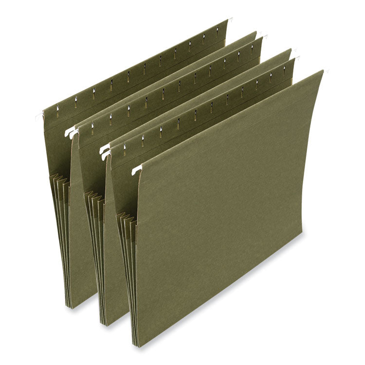 Universal - Hanging Box Bottom File Pockets, 1 Section, 3.5" Capacity, Letter Size, Standard Green, 10/Box