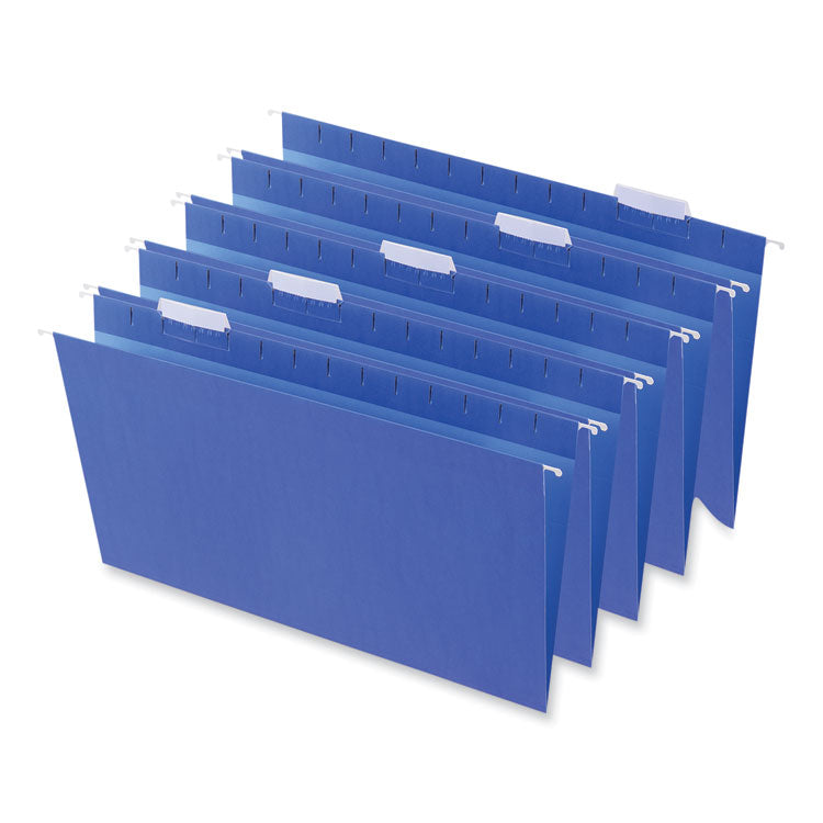 Universal - Deluxe Bright Color Hanging File Folders, Legal Size, 1/5-Cut Tabs, Blue, 25/Box