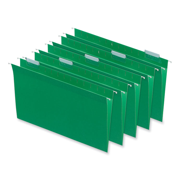 Universal - Deluxe Bright Color Hanging File Folders, Legal Size, 1/5-Cut Tabs, Bright Green, 25/Box