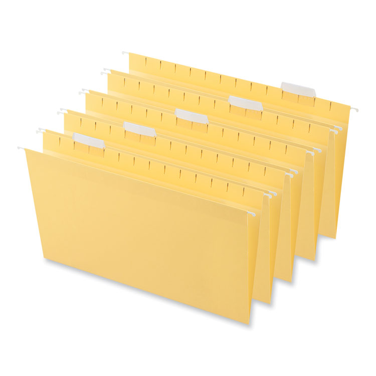 Universal - Deluxe Bright Color Hanging File Folders, Legal Size, 1/5-Cut Tabs, Yellow, 25/Box