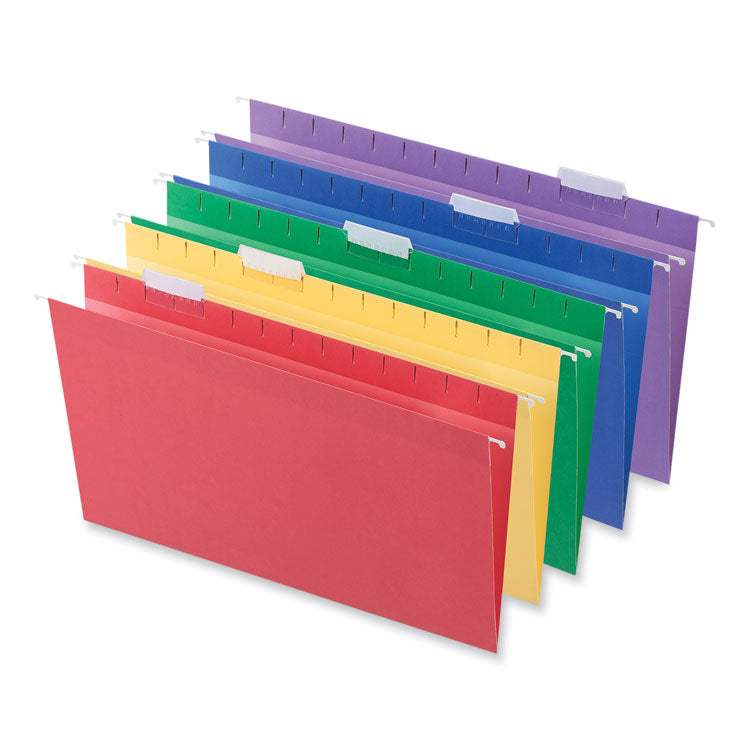 Universal - Deluxe Bright Color Hanging File Folders, Legal Size, 1/5-Cut Tabs, Assorted Colors, 25/Box