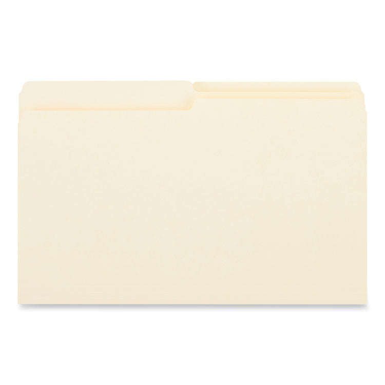 Universal - Top Tab File Folders, 1/2-Cut Tabs: Assorted, Legal Size, 0.75" Expansion, Manila, 100/Box