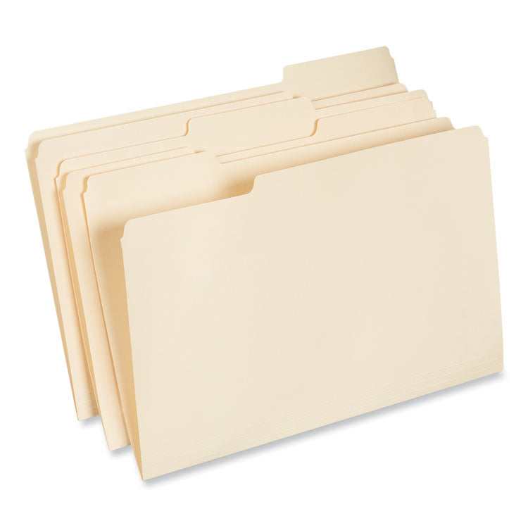 Universal - Top Tab File Folders, 1/3-Cut Tabs: Assorted, Legal Size, 0.75" Expansion, Manila, 100/Box