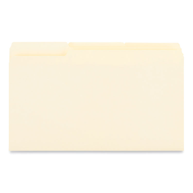 Universal - Interior File Folders, 1/3-Cut Tabs: Assorted, Legal Size, 9.5-pt Manila, 100/Box